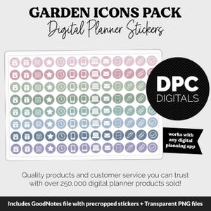 Garden Icons Digital Planner Stickers | iPad & Android