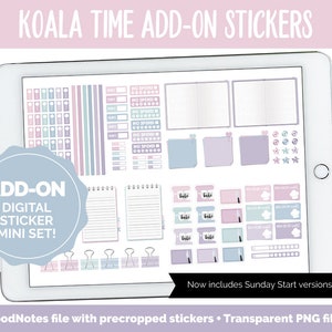 Koala Time Add-On Digital Stickers GoodNotes & iPad Trackers, Budget, Fitness, Health, Habits image 1