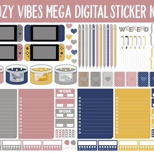 Cozy Vibes Digital Planner Sticker Mega Kit GoodNotes, iPad and Android Autumn, October, Self-Care, Hygge, Home image 6