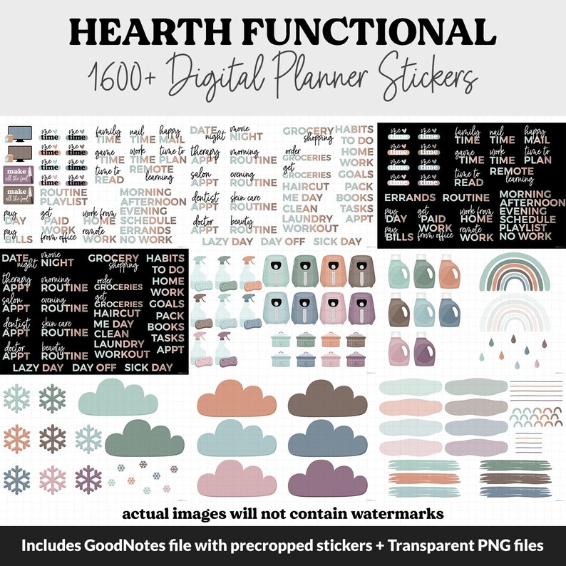 Hearth Functional Mega Digital Sticker Set | Goodnotes, iPad & Android ...