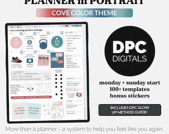 Agenda digital mensual DPC Glow Up en modo vertical / Tema Cove / iPad y Android