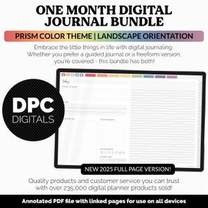 31 Day Digital Journal Bundle | Prism Theme | GoodNotes, iPad & Android