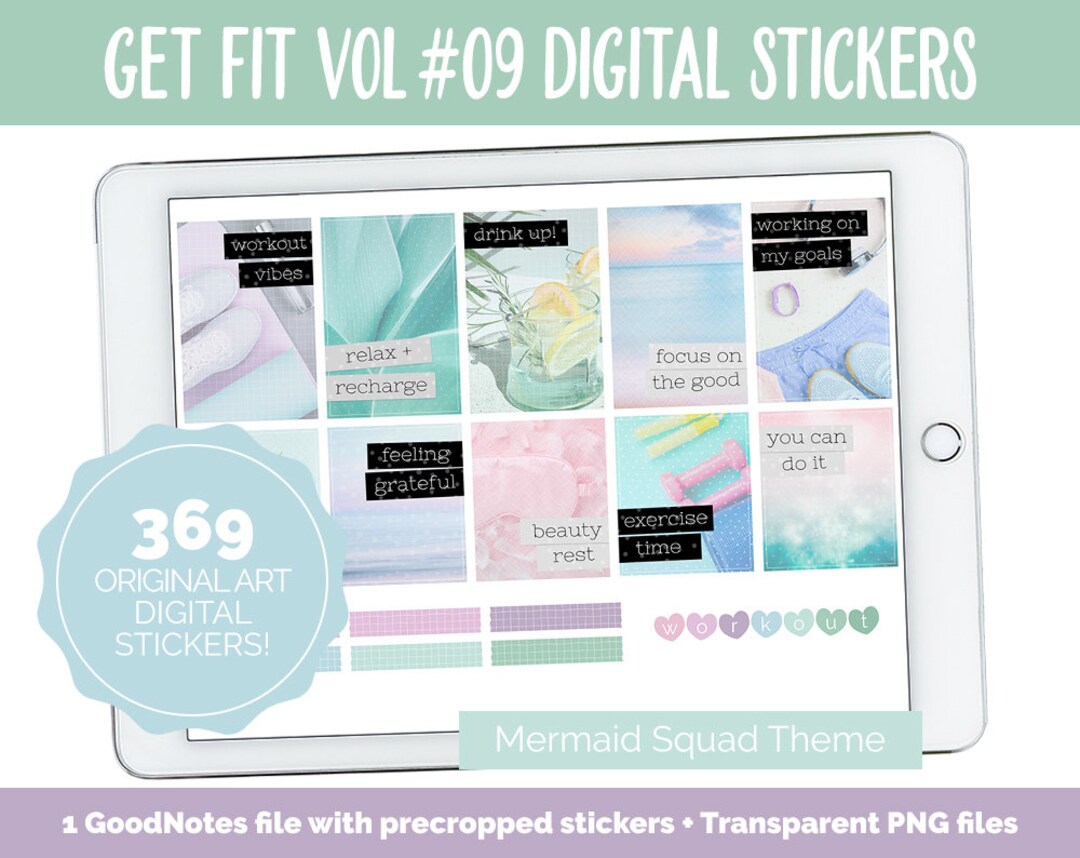 Get Fit Sticker Get Fit Vol #09 Digital Stickers | Goodnotes & iPad | Fitness, Health ...