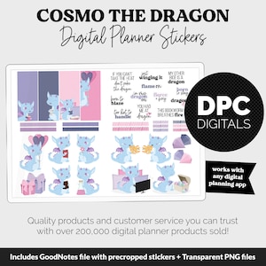 Cosmo the Dragon Digital Planner Stickers | GoodNotes, iPad and Android | February, Valentine, Lunar New Year, Kawaii, Activities