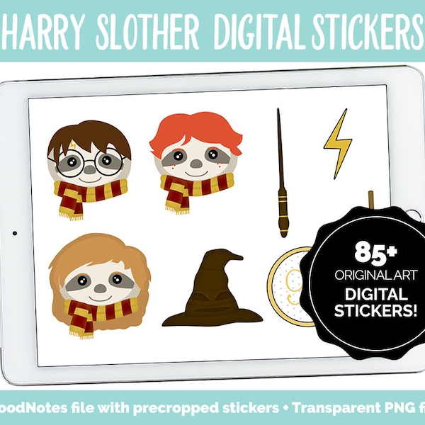 Harry Faultier Digitale Aufkleber | iPad & Android | Faultiere, Zauberer, Schule der Magie