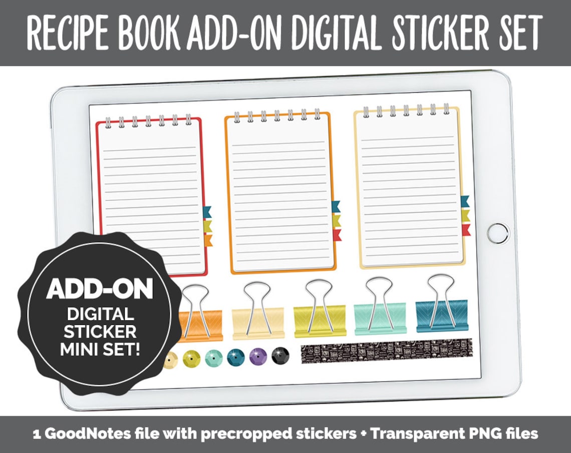 Recipe Book Add-on Digital Planner Stickers Goodnotes Ipad - Etsy