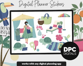 June 2026 Vibes Digital Planner Stickers | iPad & Android | Oasis Theme
