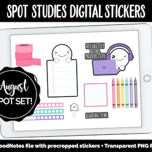 Spot Studies Digital Stickers | GoodNotes, iPad and Android | Spot, Washi, Fineliners, Crayons, Back to School, Calendar
