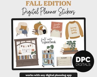 Adesivi digitali per agenda "Book Lovers Vol #3 - Edizione autunnale" / iPad e Android / Tema frutteto