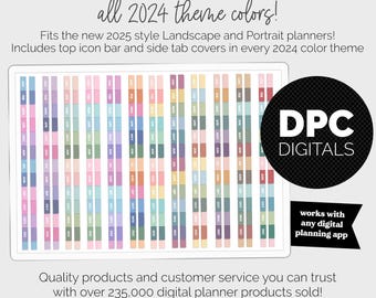 2024 Color Theme Planner Tab Covers | Digital Planner Stickers | GoodNotes, iPad and Android