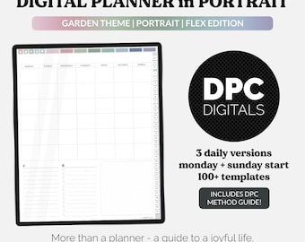 One Month Joyful Life Flex Portrait Mode Digital Planner | Garden | iPad & Android