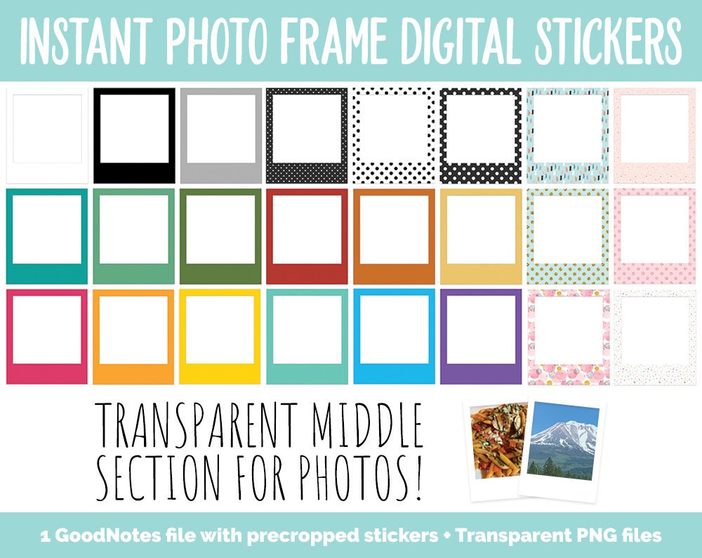 Instant Photo Frame Digital Stickers Pack | GoodNotes, iPad and Andro…