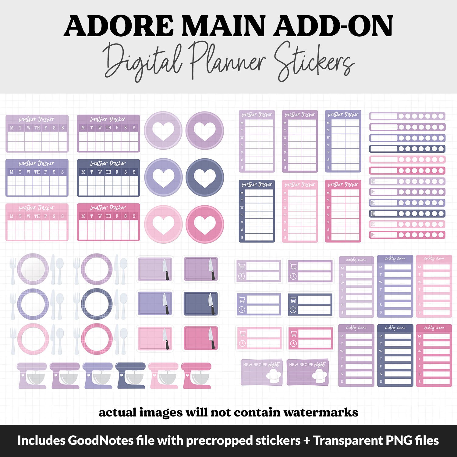 Adore Stickers Adore Add-on Digital Stickers | Goodnotes & iPad | Trackers, Budget ...
