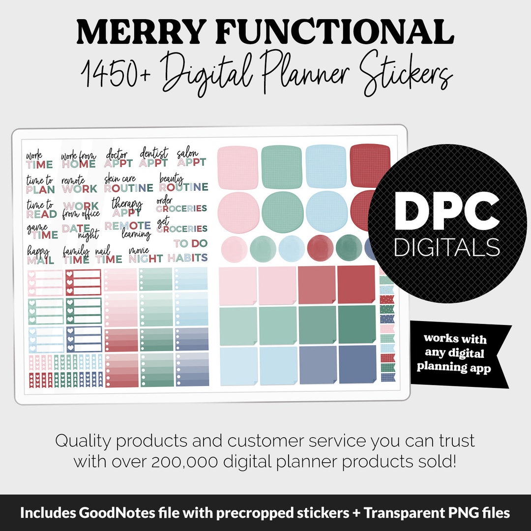 Merry Functional Digital Sticker Set | iPad & Android | Merry Theme - Etsy