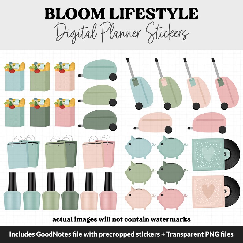 Bloom Lifestyle Add-on Digital Stickers | Goodnotes & iPad | TV ...