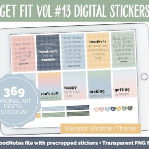 Get Fit Vol #13 Digital Stickers | GoodNotes & iPad | Fitness, Health, Self-Care, Workout | Sweater Weather