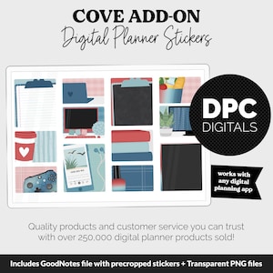 Cove Theme Add-On Digital Planner Stickers | iPad & Android
