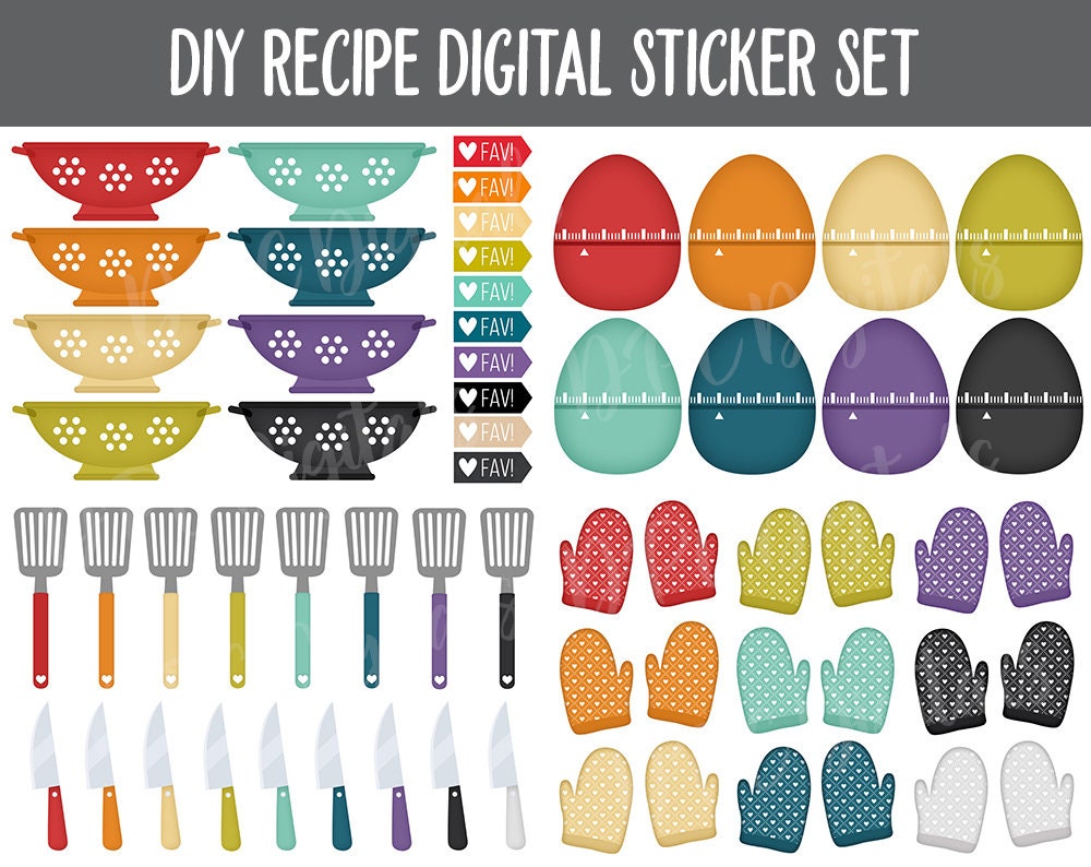 Digital Recipe Sticker Kit Goodnotes Ipad & Android | Etsy