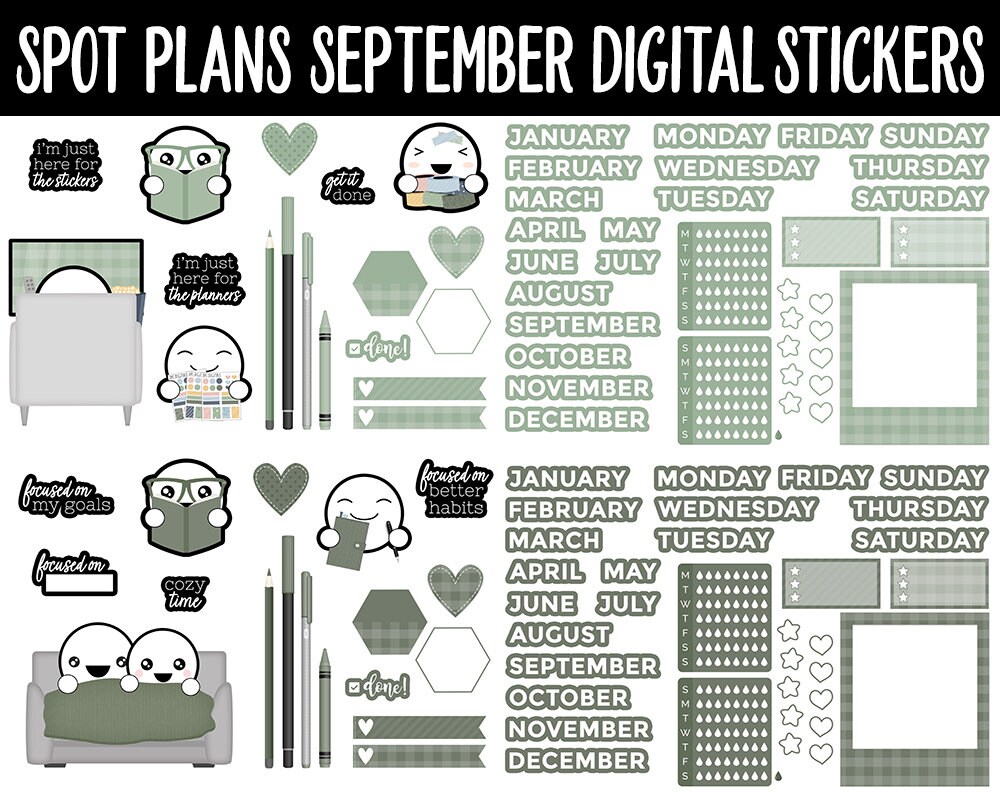 Spot Plans September Digital Stickers | iPad & Android | Sassy, Fall ...