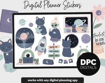 Adesivi per agenda digitale Vibes di maggio 2026 / iPad e Android / Tema Starfall