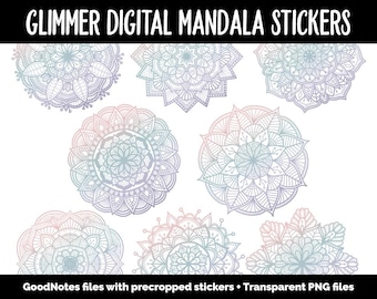 Glimmer Mandala Digital Planner Stickers | iPad & Android