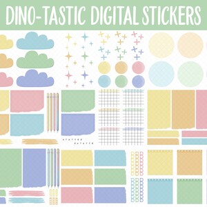 Dino-tastic Digital Sticker Mega Bundle | GoodNotes & iPad | June, Dinosaurs, Kawaii, Activities, Goals, Tasks image 6