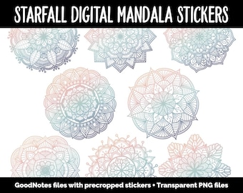 Starfall Mandala Digital Planner Stickers | iPad & Android