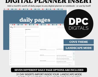 Inserto para agenda digital diaria Linked Daily Landscape / Tema Cove / iPad y Android