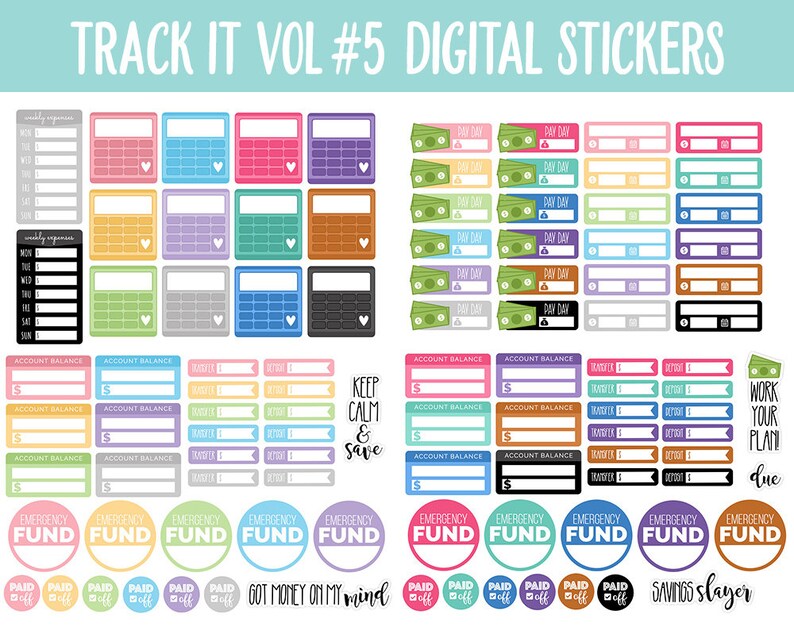Track It Vol 5 Finance Tracker Stickers GoodNotes iPad and ...