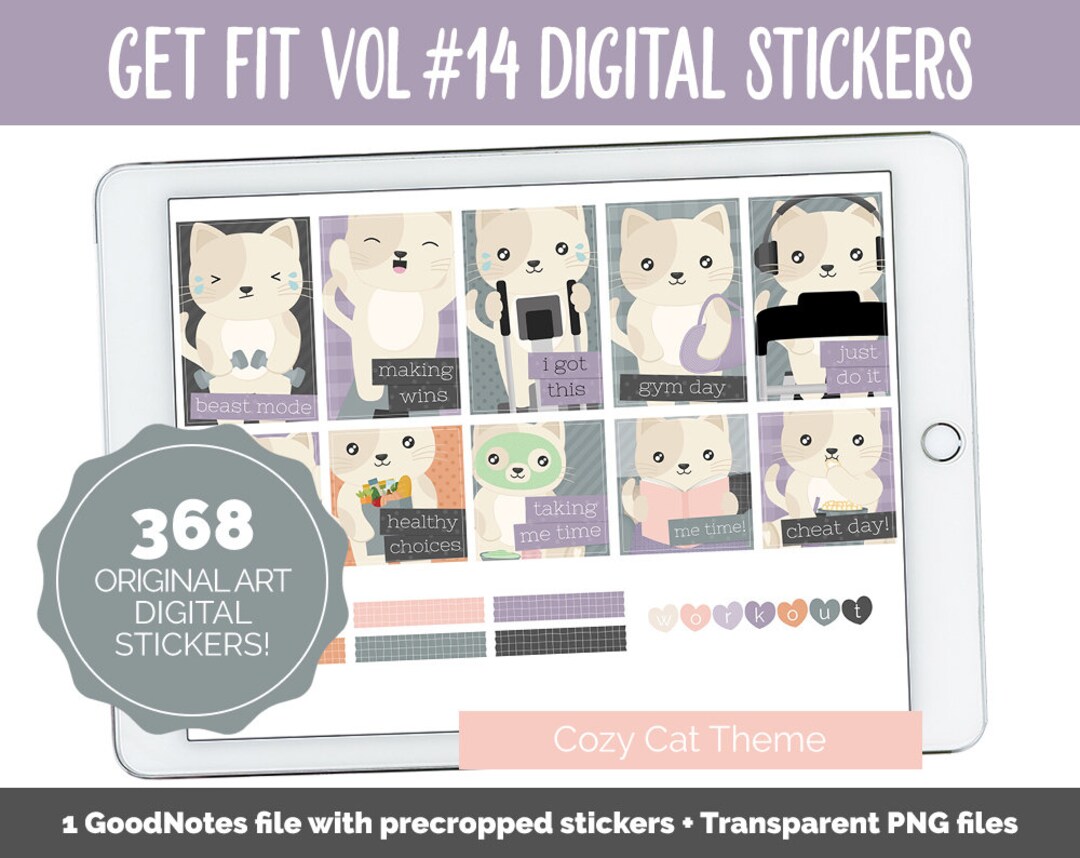 Get Fit Sticker Get Fit Vol #14 Digital Stickers | Goodnotes & iPad | Fitness, Health ...