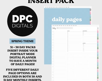 Linked Daily Portrait Digital Planner Insert | Spring | GoodNotes, iPad & Android