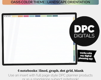 8-Subject Landscape Digital Notebooks 4-Pack | Oasis Theme | iPad & Android