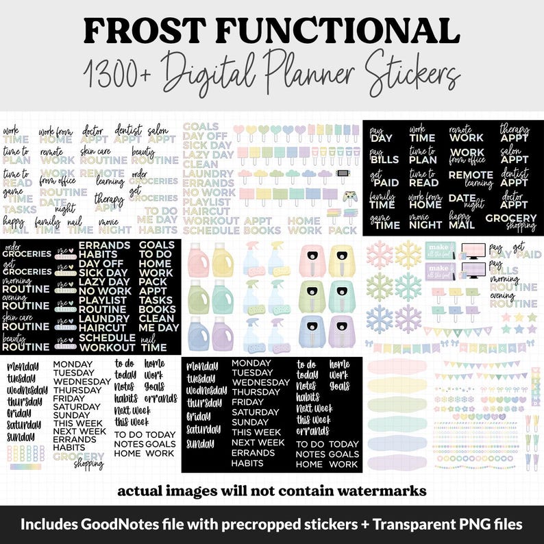 Fost Sticker Frost Theme Functional Digital Sticker Set | iPad & Android - Etsy