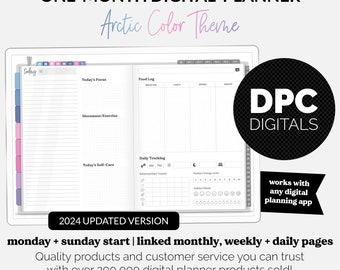 Get Fit One Month Digital Planner | Arctic Theme | GoodNotes, iPad, Android | Workout, Fitness, Health, Wellness, Self-Care