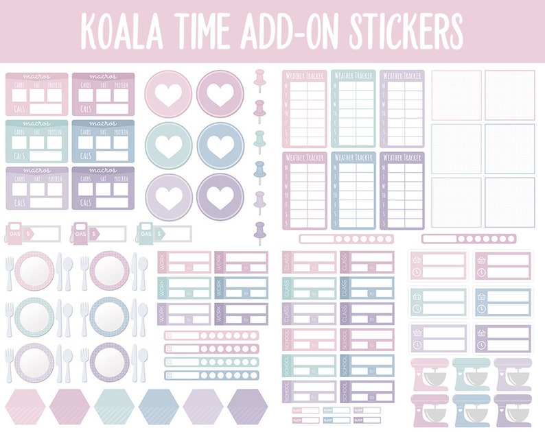 Koala Time Add-On Digital Stickers GoodNotes & iPad Trackers, Budget, Fitness, Health, Habits image 5