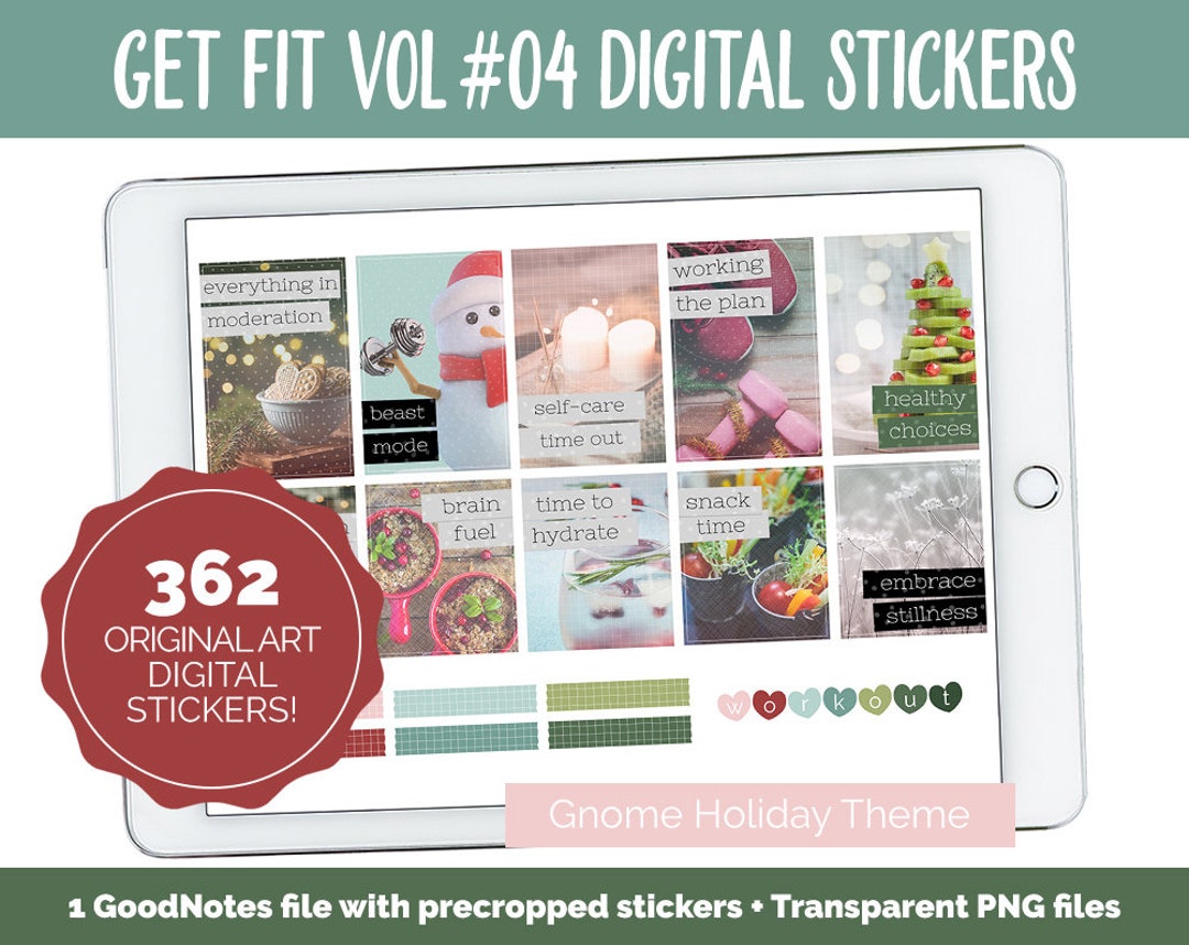 Get Fit Sticker Get Fit Vol #04 Digital Stickers | Goodnotes & iPad | Gnome for the ...