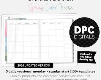 Undated Hybrid One Month Digital Planner | Spring Theme | GoodNotes, iPad & Android