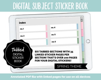 Blank Subject Digital Sticker Books | Spring Theme | Goodnotes, iPad & Android