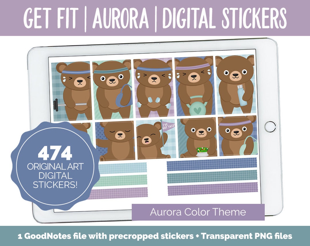 Get Fit Sticker Get Fit Aurora Digital Stickers | Goodnotes & iPad | Fitness, Health ...