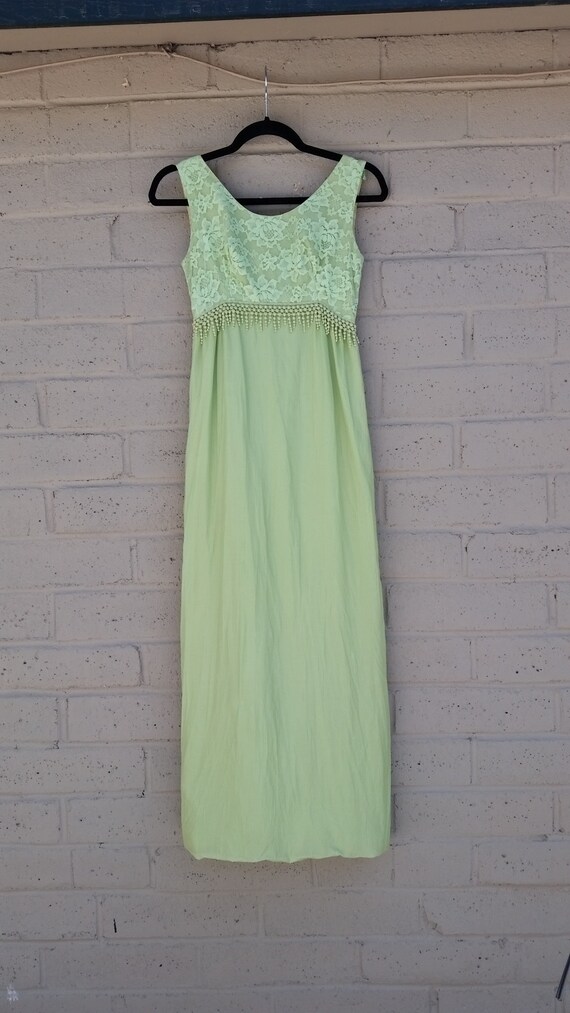 green empire waist dress