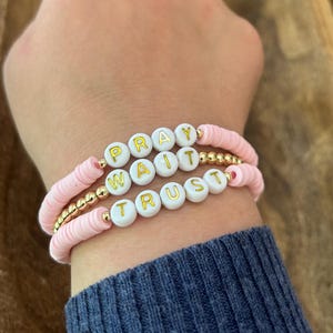 Personalized Name Bracelets-Christian Bracelet Stack-Bible Bracelet-Custom Word Bracelet-Personalized Gift-Bracelet for Women