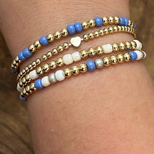 14k Gold Plated Bracelet-Tiny Beaded Stretch Bracelets-Summer Bracelet Stack-Custom Bracelets-Bracelets for Women-Bracelets for Girls