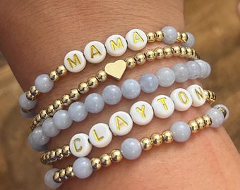 Personalized Name Bracelets-Girls Name Bracelets-Custom Word Bracelets-Mama Bracelet Stack-Personalized Gift-Bracelets for Women