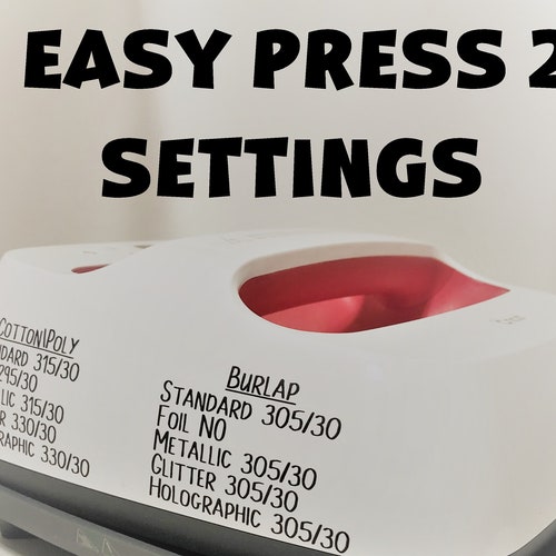 Easypress 2 Heat Settings SVG - Etsy