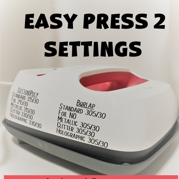 EasyPress 2 Heat Settings SVG