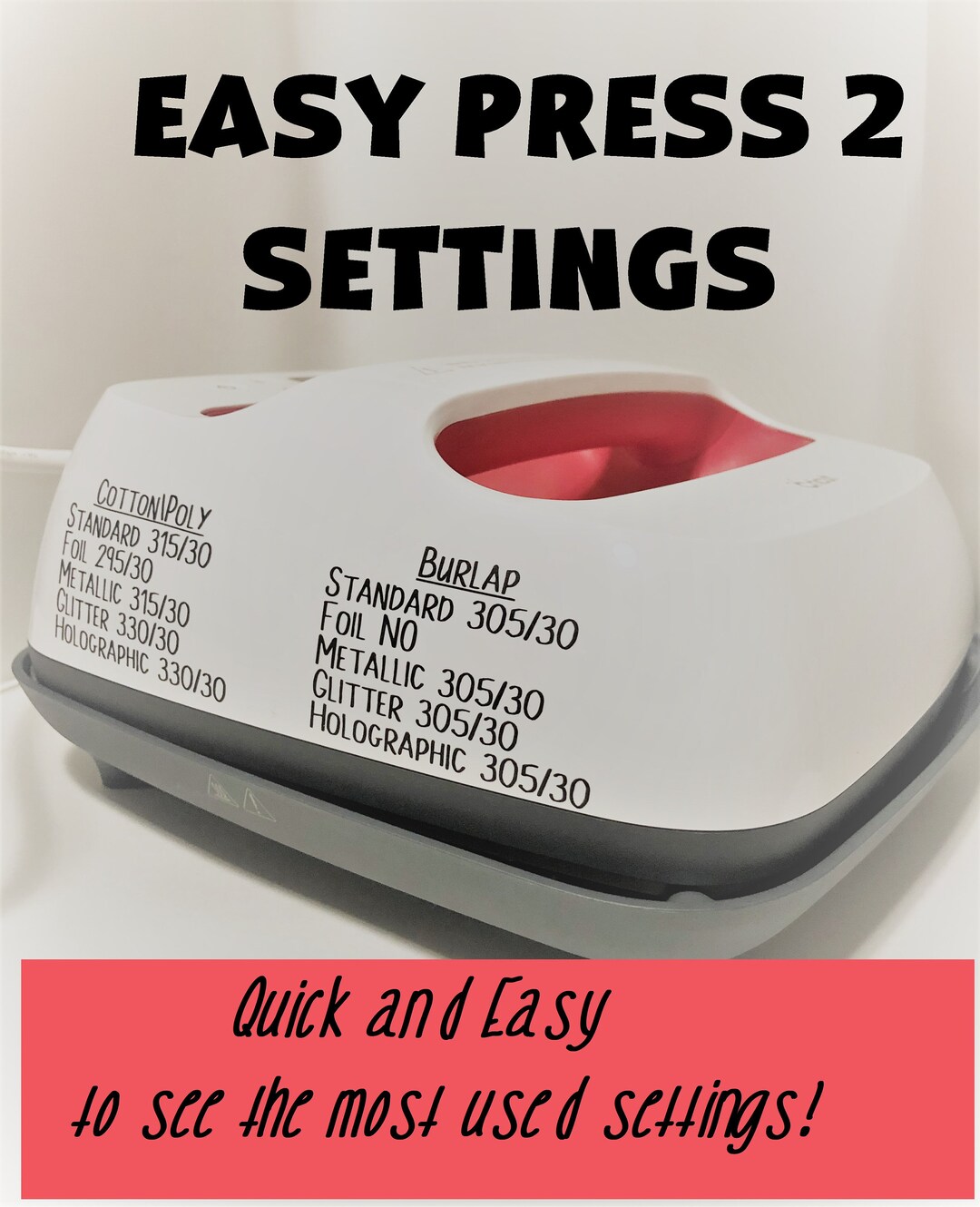 Easypress 2 Heat Settings SVG - Etsy