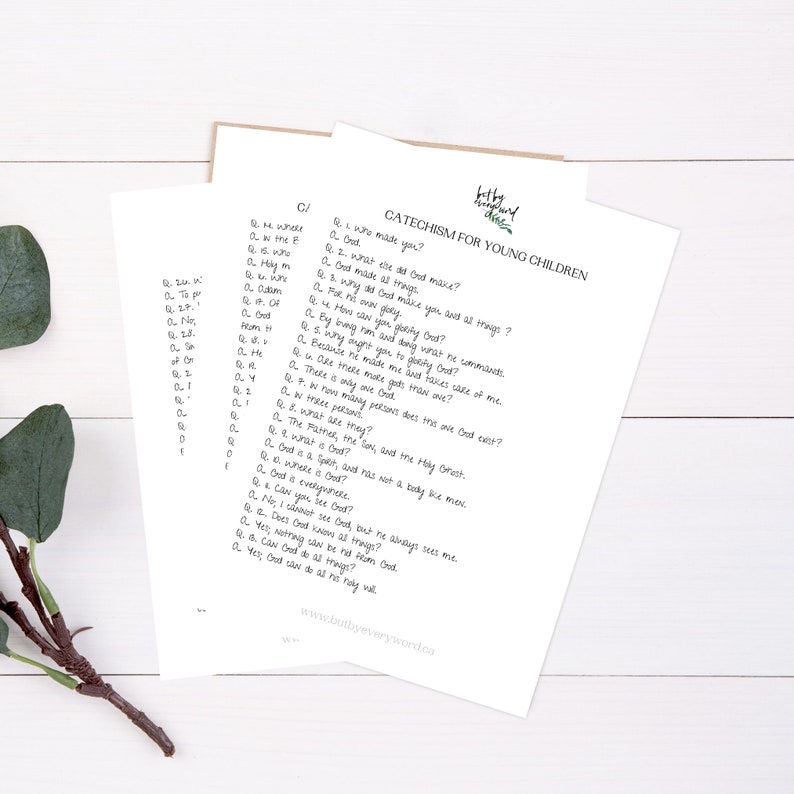 Catechism for Young Children Printable Kids Catechism an Introduction Reformed Theology - Etsy