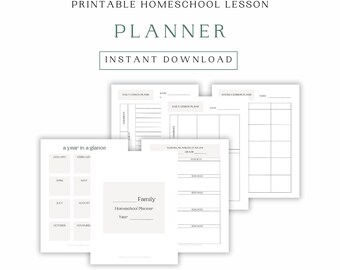 Homeschool Lesson Planner Set | Lesson Planner Insert | Minimalist Homeschool Planner | Printable Planner