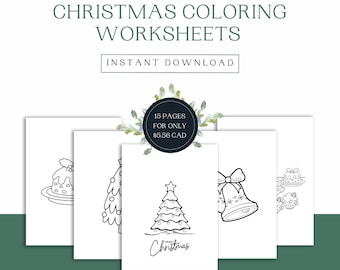 Simple Christmas Colouring Pages | Christmas Preschool Coloring Worksheets