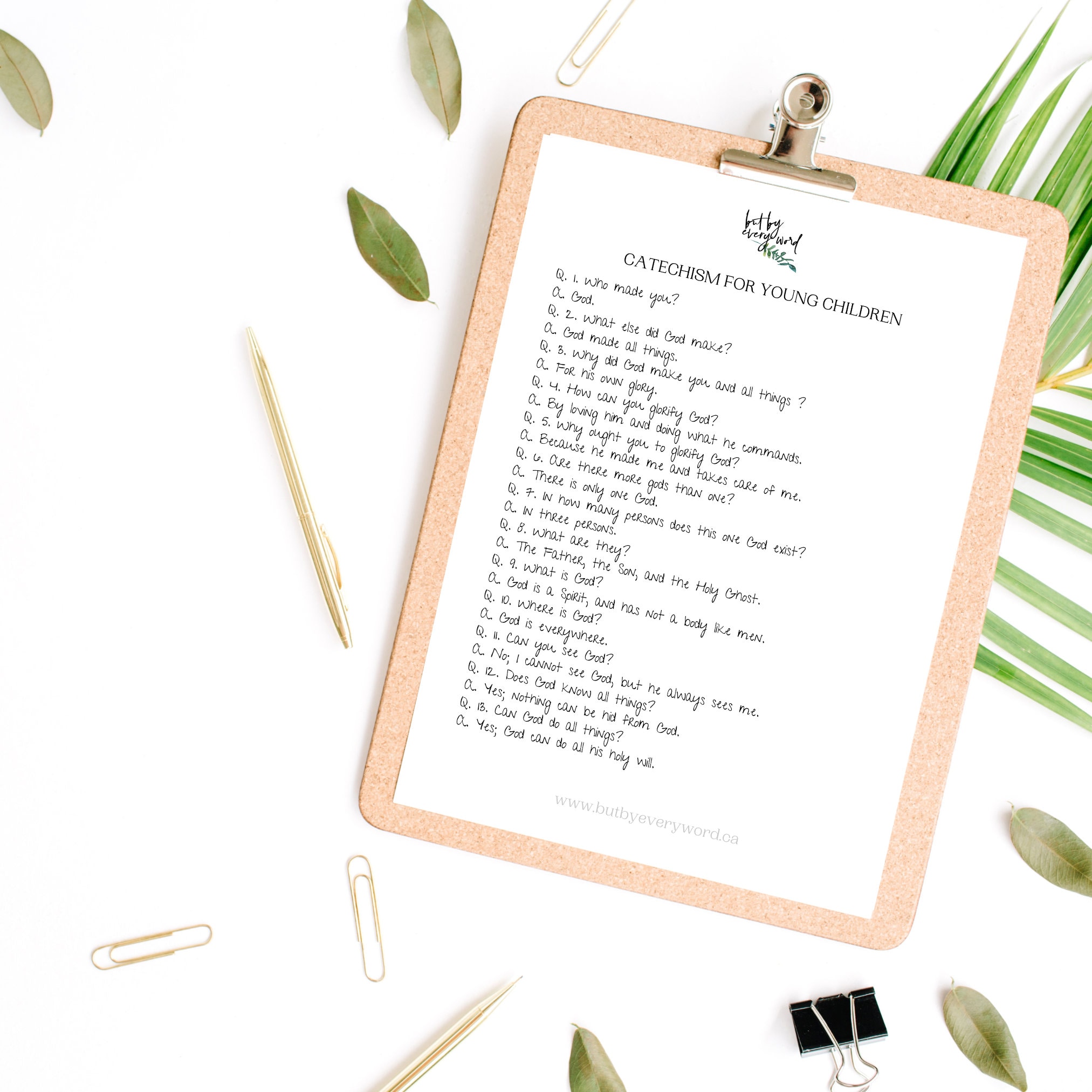 Catechism for Young Children Printable Kids Catechism an Introduction ...